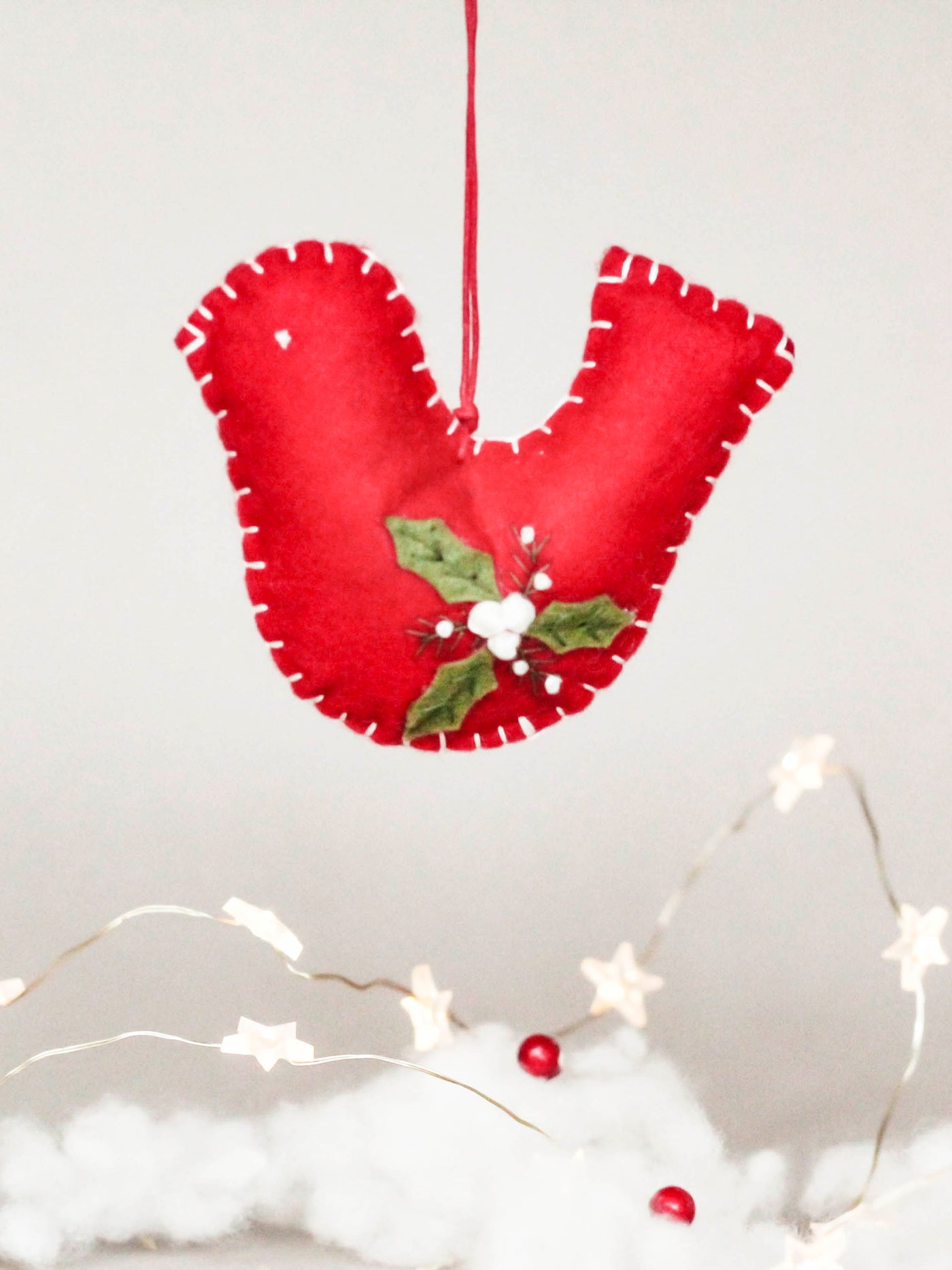 Handmade Felt Ornament - Red Bird