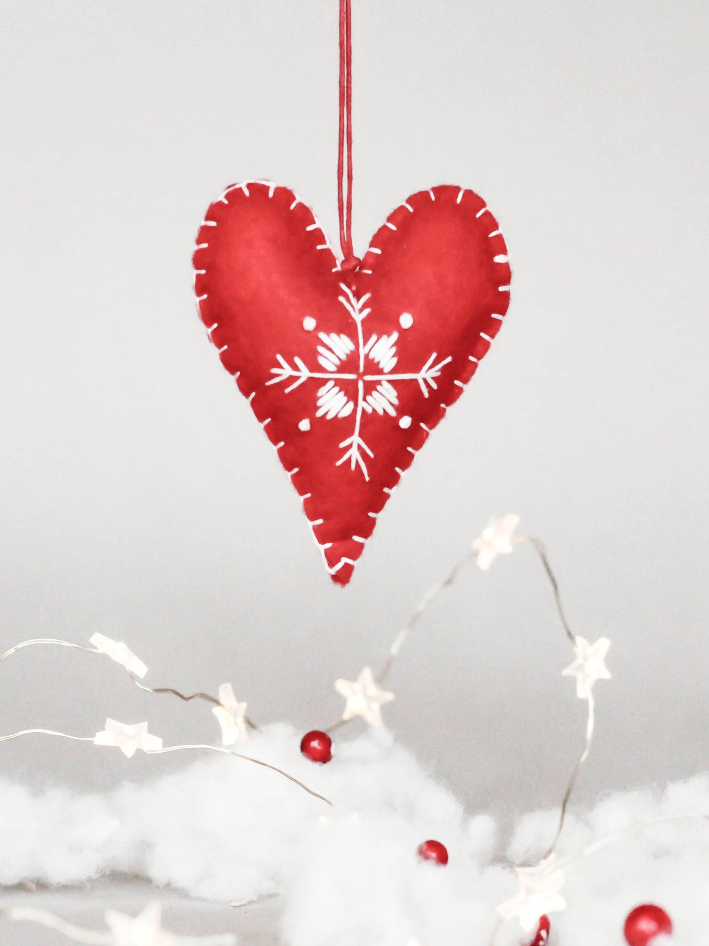 Handmade Felt Ornament - Red Heart