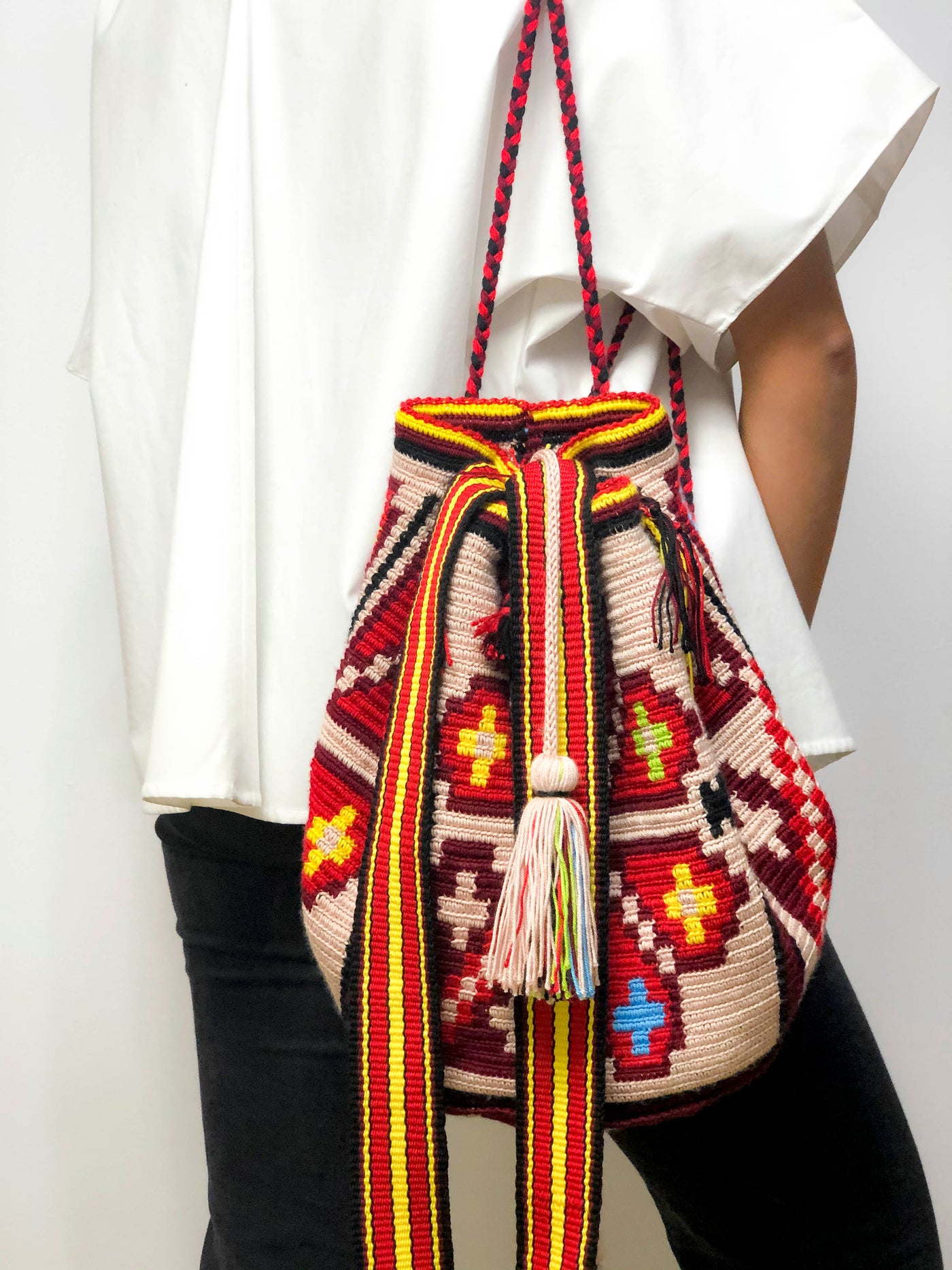 Hand Crocheted Backpack - Traditional Motifs from Crișana