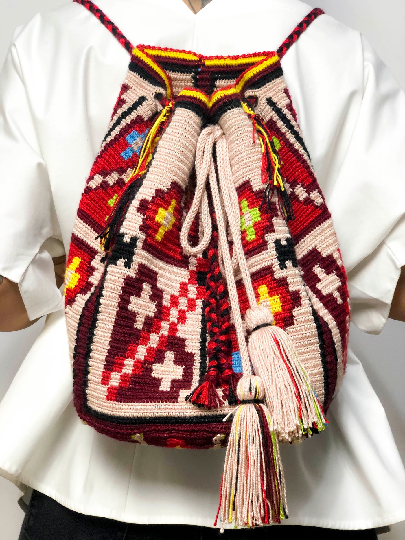 Hand Crocheted Backpack - Traditional Motifs from Crișana