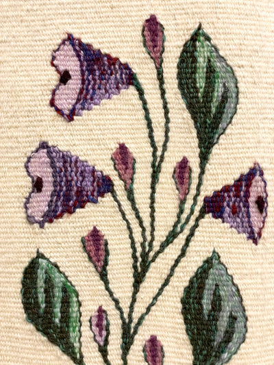 Carpetă Tradițională din Tismana Țesută Manual - Motiv Clopoței Violet