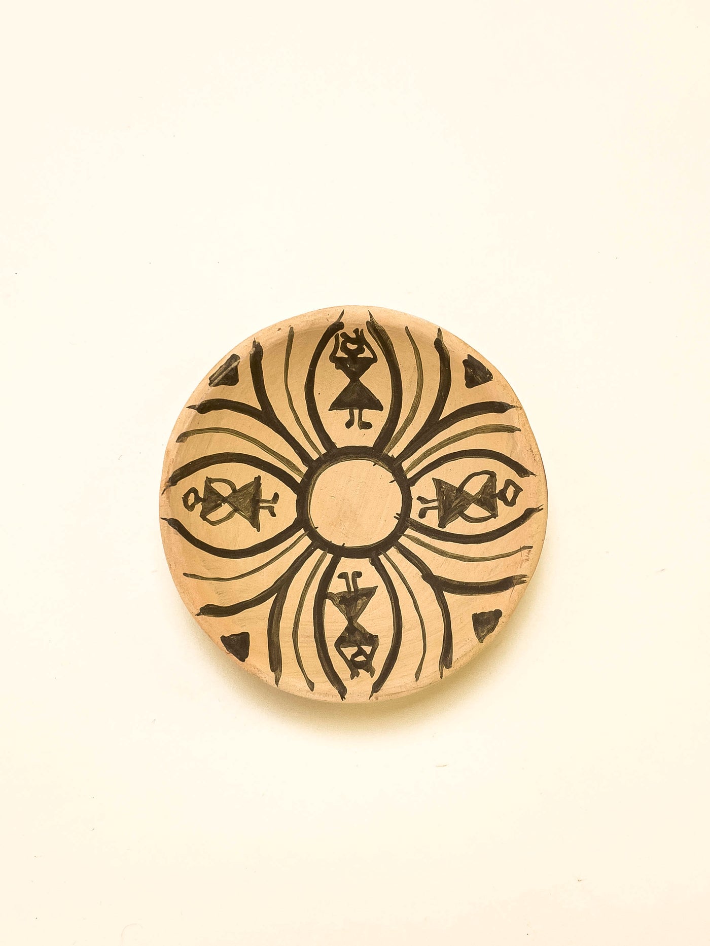 Decorative Ceramic Plate - Natural Color with the Symbol of Woman