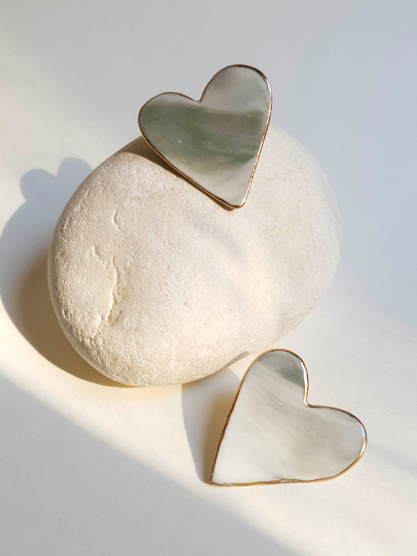 Ceramiceanu - Medium Heart Earrings