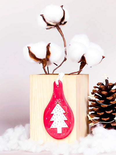 Porcelain Christmas Tree Decoration - Decorated Tree Motif
