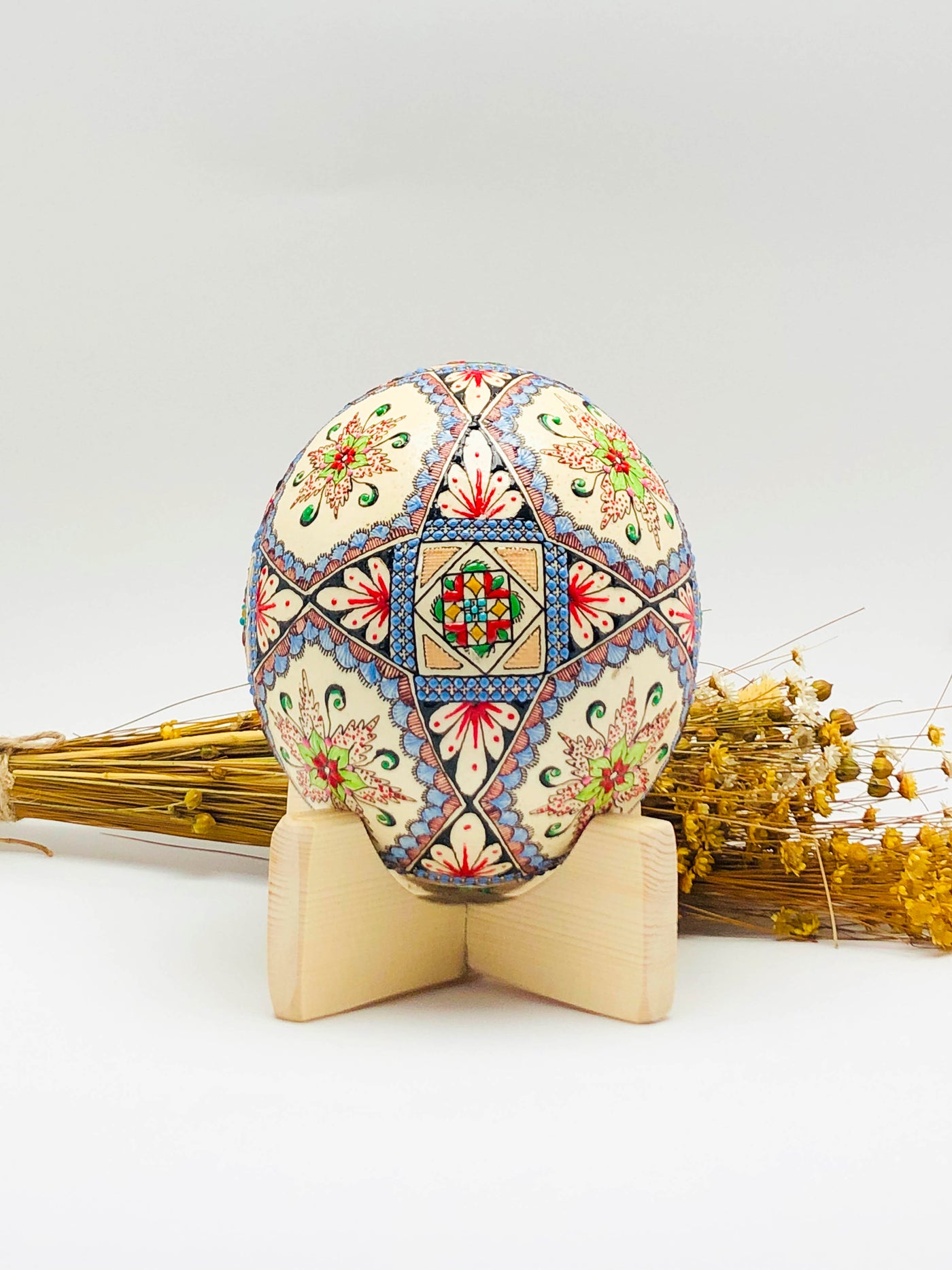 Painted Ostrich Egg - Model 1