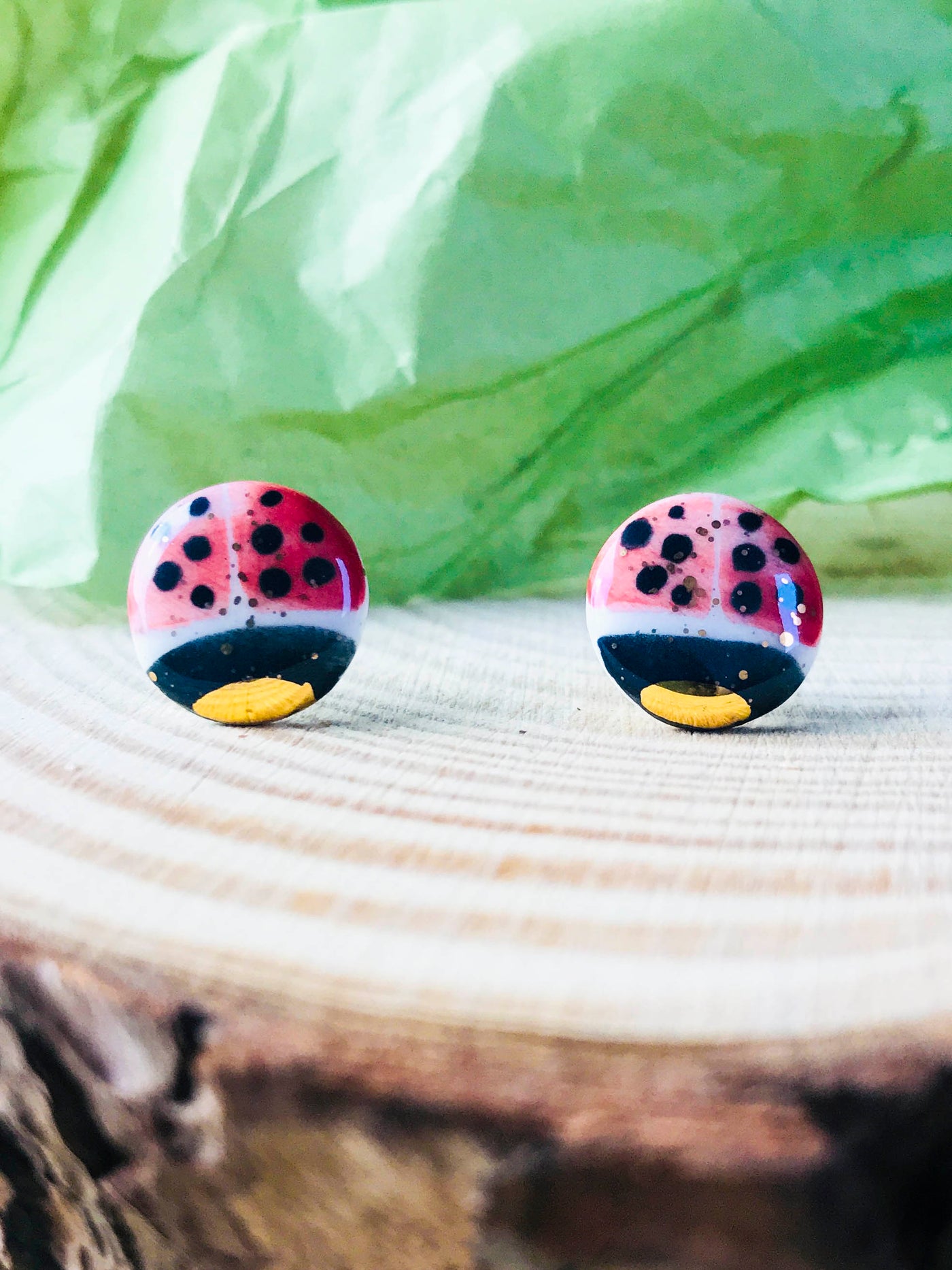 Joined by Fire - Small ceramic earrings