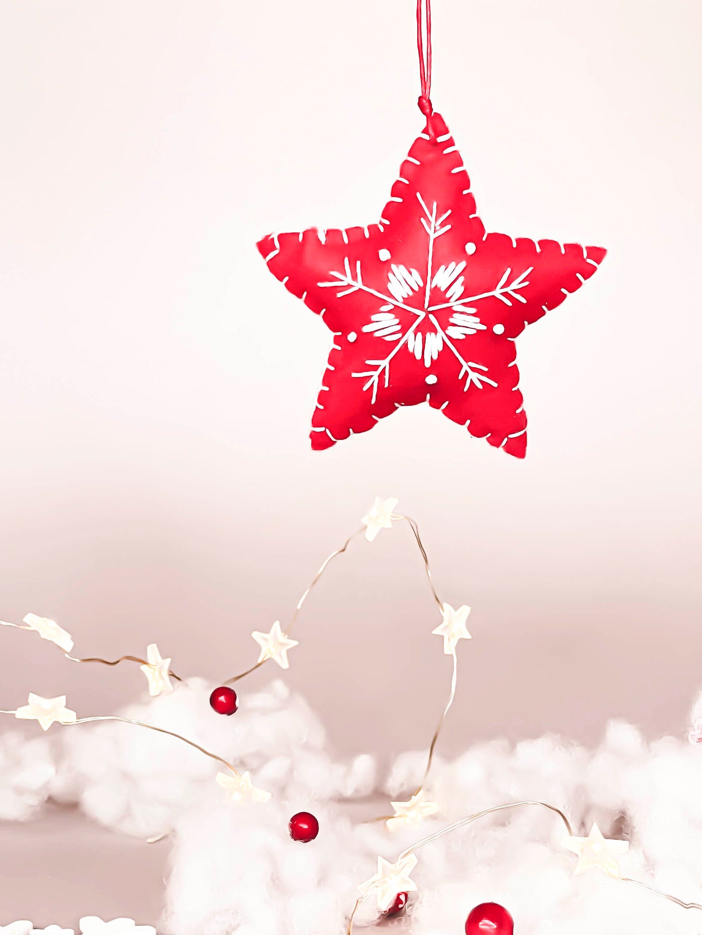 Handmade Felt Ornament - Red Star