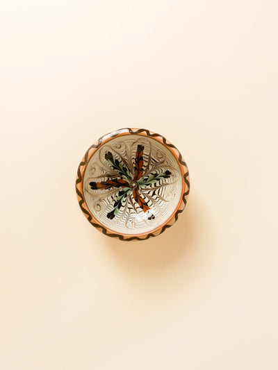 castron-9cm-ceramica-horezu-popa-floare-sase-spice-verde-maro-contur-maro-cu-spirala-3