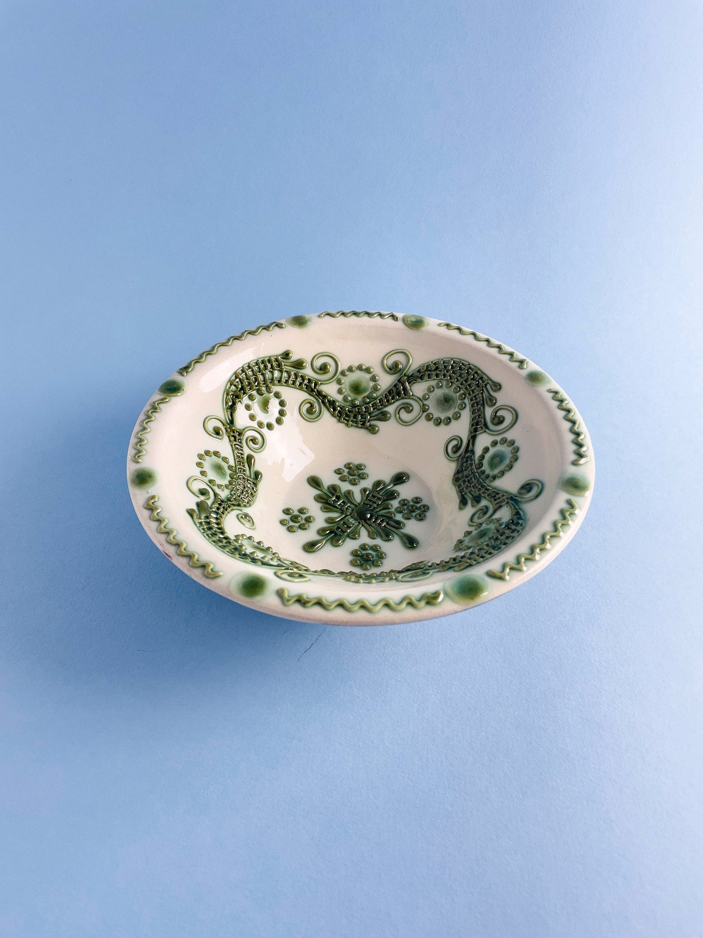 ceramica-baia-mare-liliana-ghilvacs-castron-18cm-model-dantela-verde-3